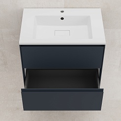 Style Line Тумба с раковиной Лима 70 Plus подвесная эмаль графит матовая – фотография-7